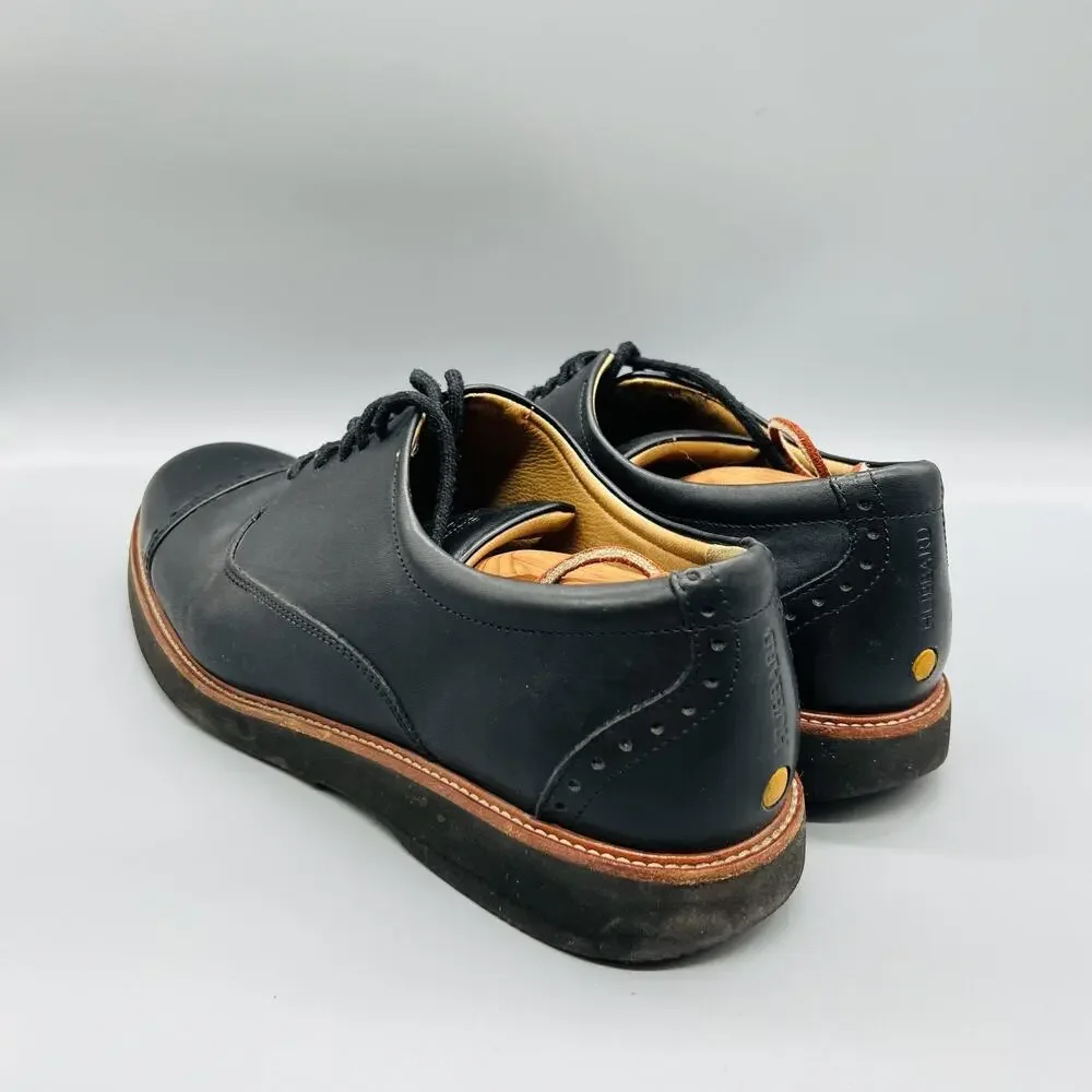 Samuel Hubbard Shoes Mens 10.5 Black Leather Cap Toe Derby Oxford Dress Comfort